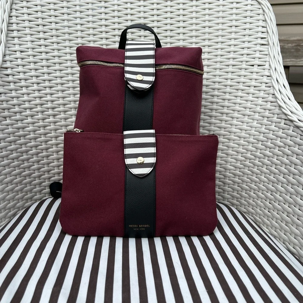 Henri Bendel Friday Convertible Backpack with Matching Pochette - Picture 1 of 16